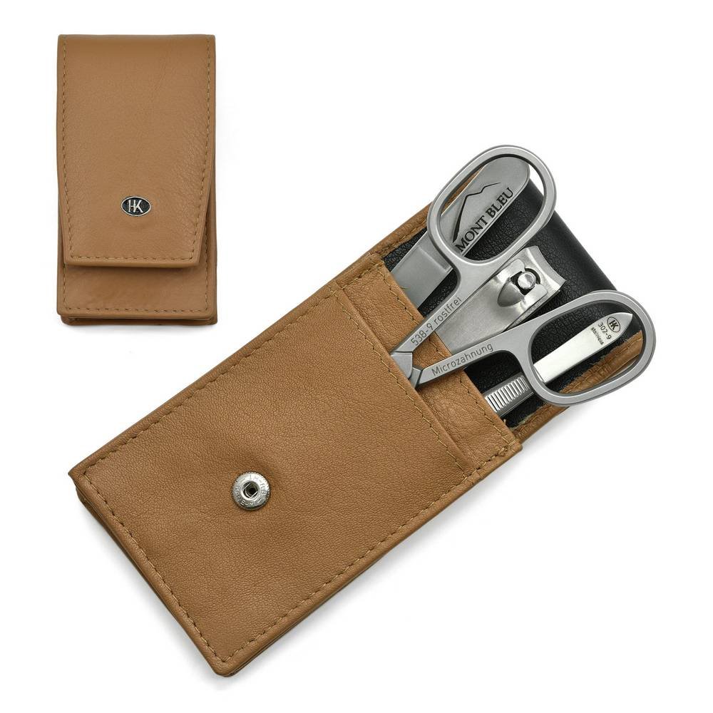 hans kniebes 4 piece manicure set for men Low-quality or unreliable grooming tools - Hans Kniebes 4-piece Manicure Set for Men in Amalfi Leather Case
