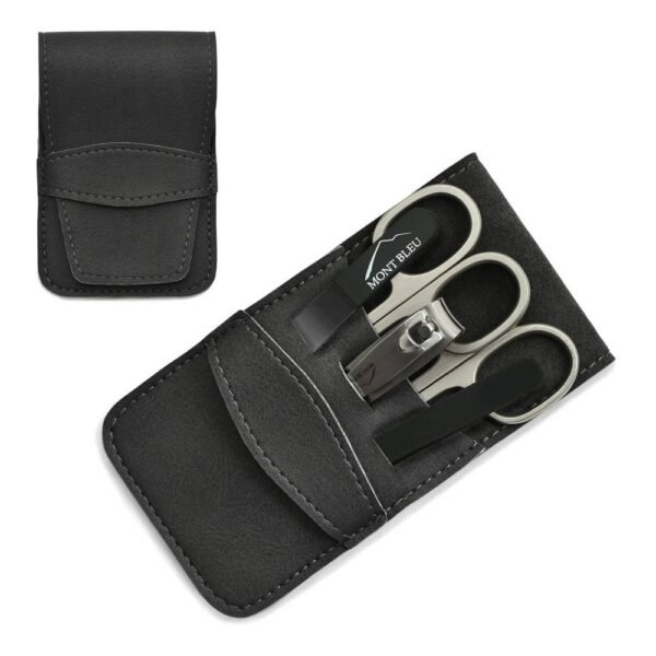 Low-quality nail tools - Mont Bleu 5-piece Manicure Set in Faux Leather Case Blue