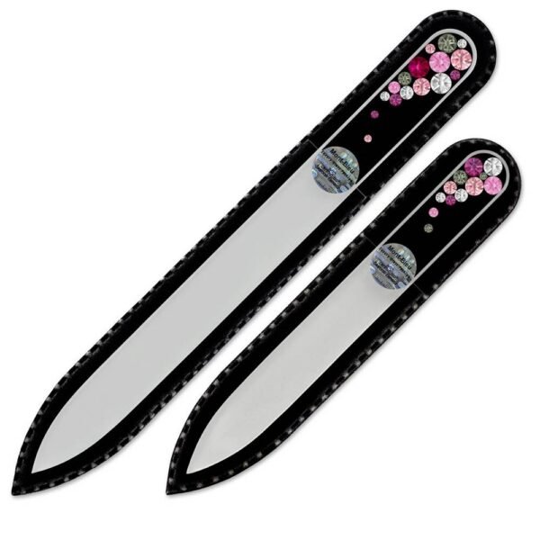 Short lifespan of traditional nail files - Mont Bleu Set of 2 Czech Glass Nail Files with crystals B-MS