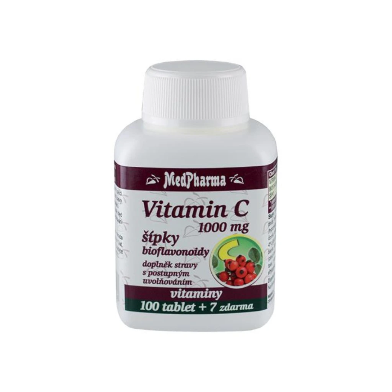 medpharmamedpharma vitamin c 1000 mg with rose hips 107 tabletsmedpharma Vitamin C (1000 mg) - MedPharma Vitamin C 1000 mg with Rose Hips 107 Tablets